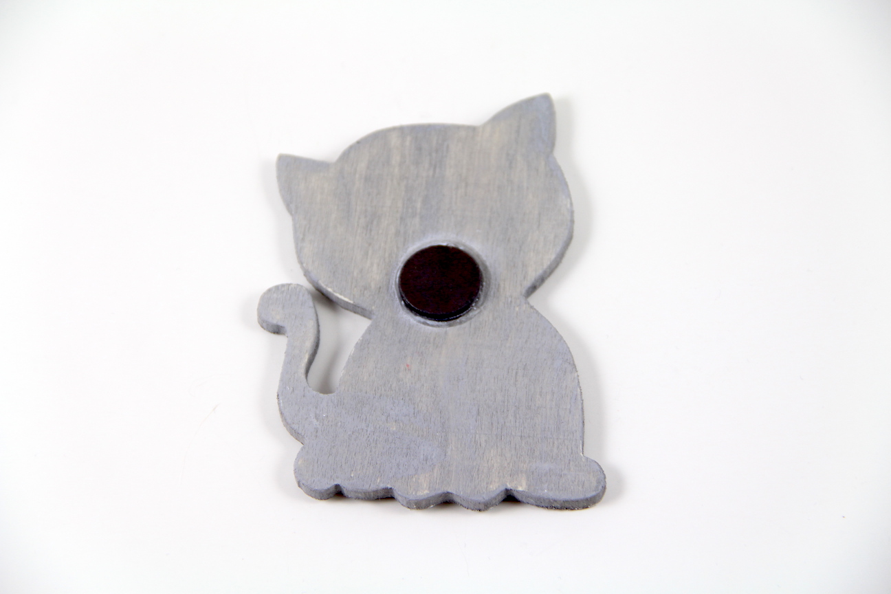 masum-kedi-magnet3 Masum Kedili El Boyaması Ahşap Magnet