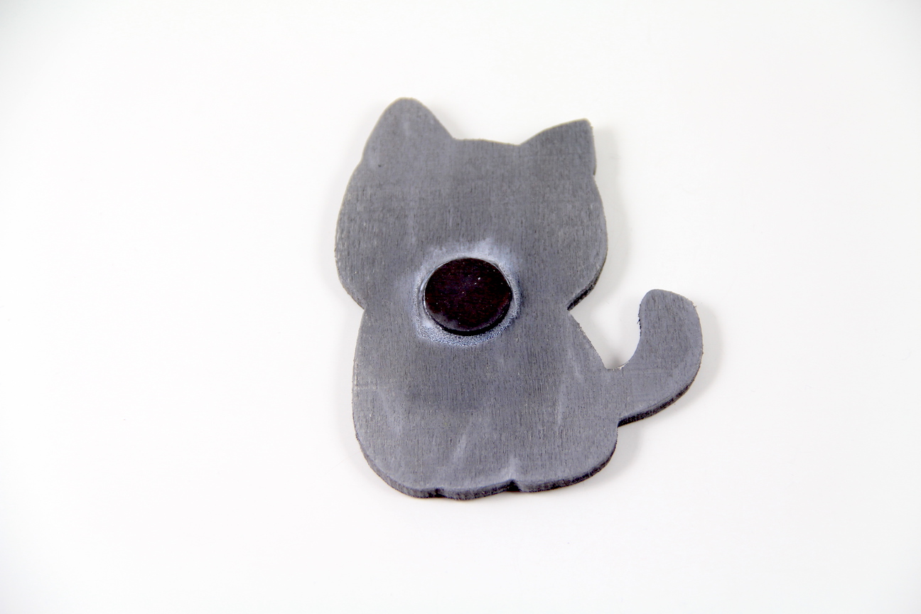 uslu-kedi-magnet3 Uslu Kedili El Boyaması Ahşap Magnet